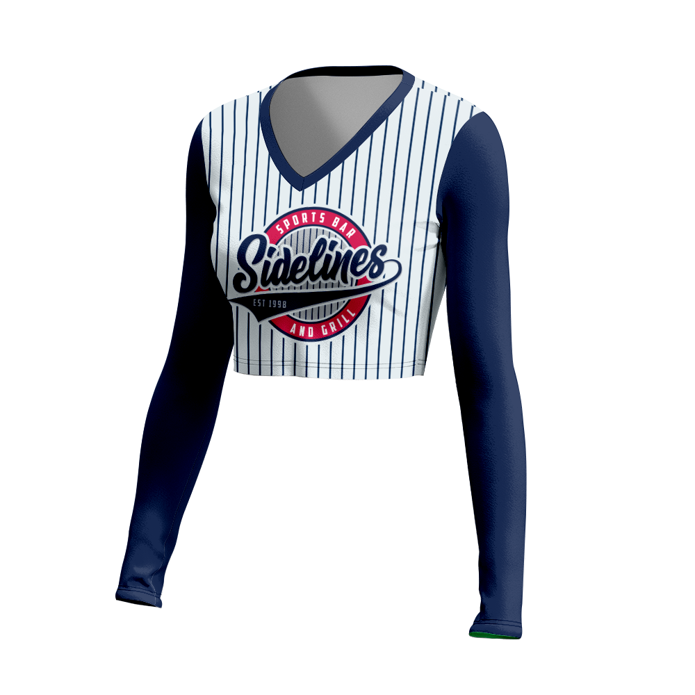CHANT LONG SLEEVE V-NECK CROP TOP