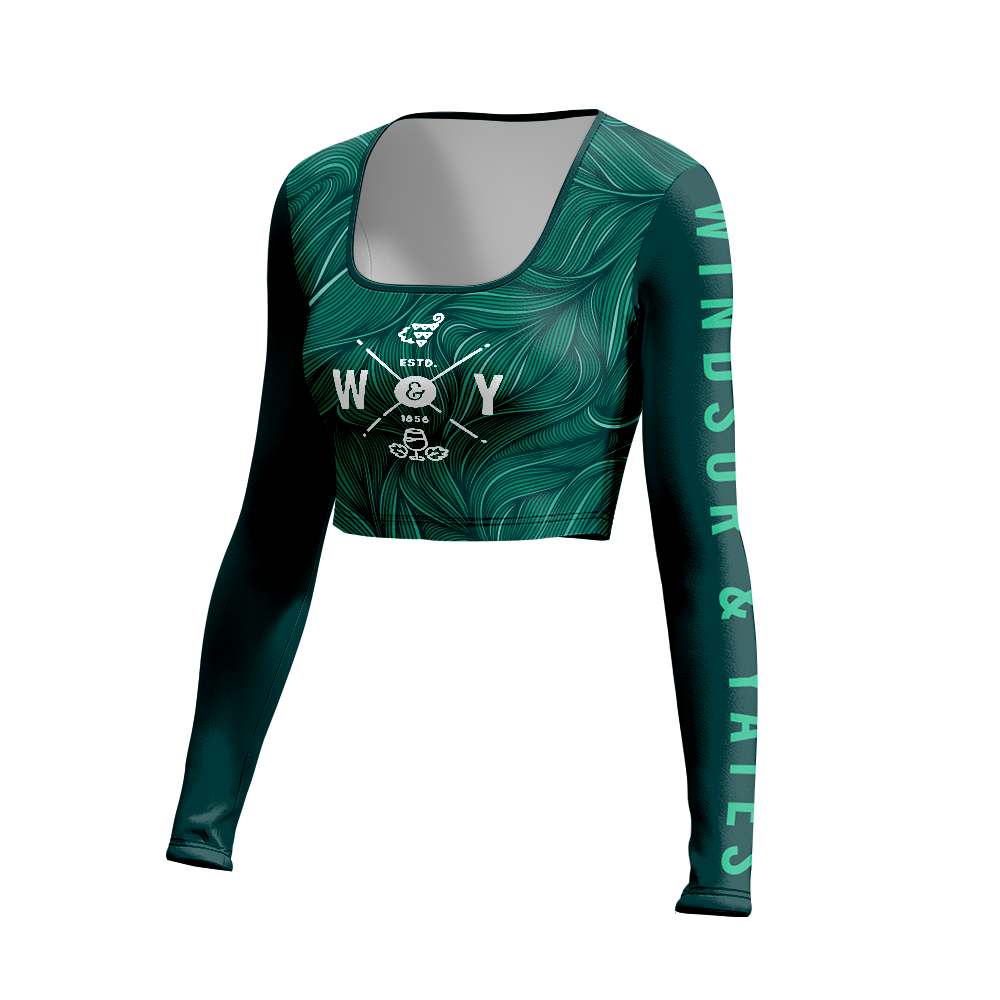 CHANT LONG SLEEVE SQUARE SCOOP CROP TOP